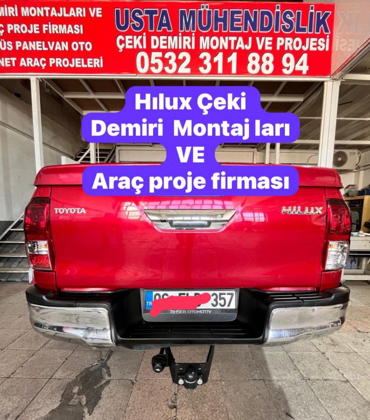 toyota hılux Çeki Demiri takma Montajı ve araç proje firması ankara usta mühendislik
